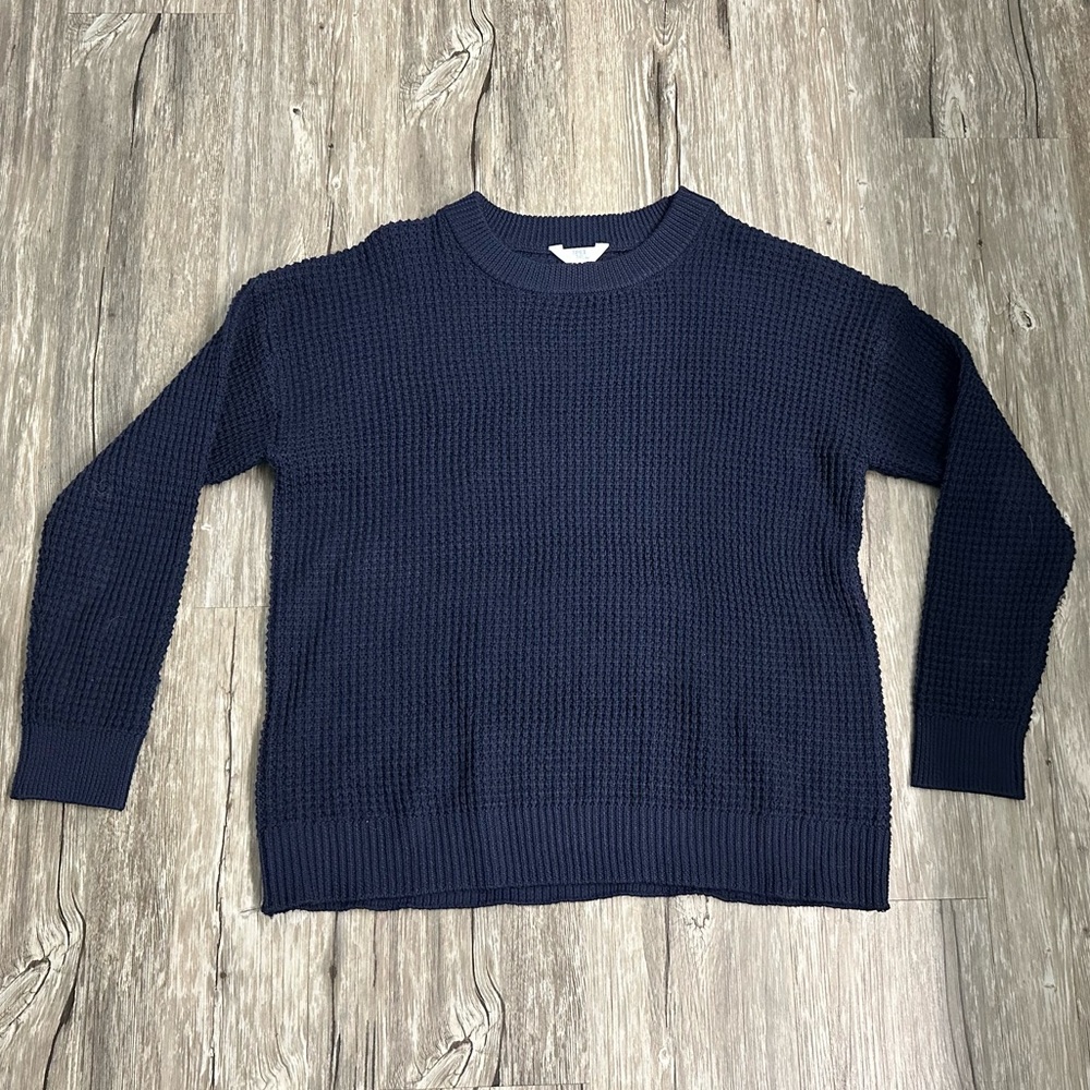 Time and Tru navy blue waffle stitched sweater size XL